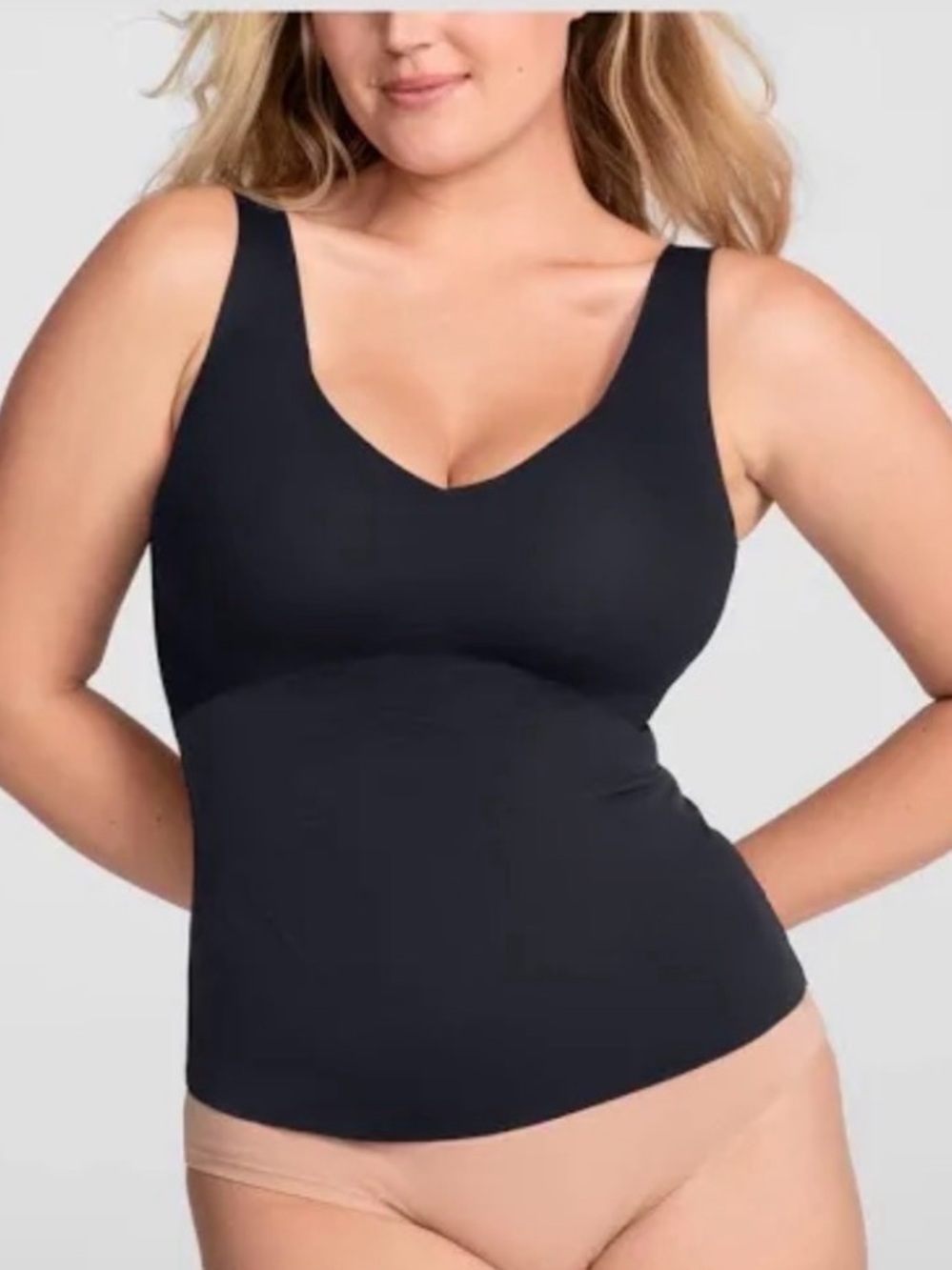 Honeylove LiftWear Smoothing Shapewear Tank Built-in Bra Womens Size Large Black